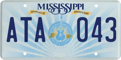 MS license plate ATA043