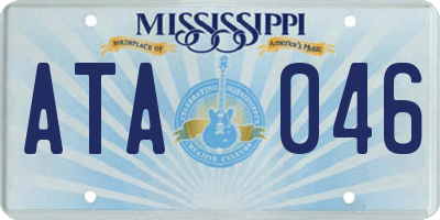 MS license plate ATA046