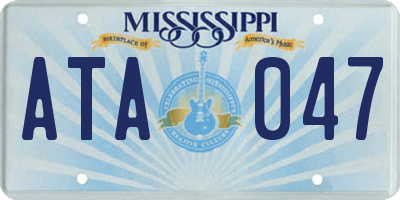 MS license plate ATA047
