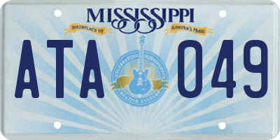 MS license plate ATA049
