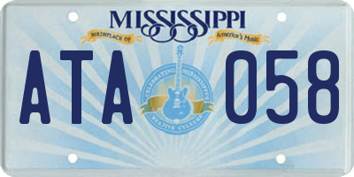MS license plate ATA058