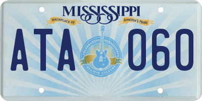 MS license plate ATA060