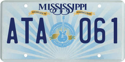 MS license plate ATA061