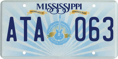 MS license plate ATA063