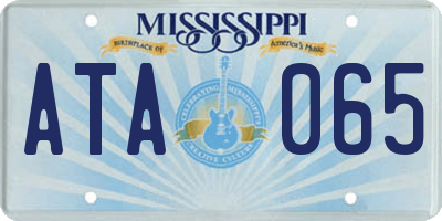 MS license plate ATA065