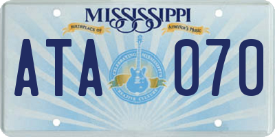 MS license plate ATA070