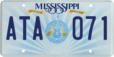 MS license plate ATA071