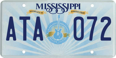 MS license plate ATA072