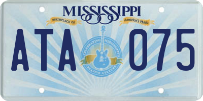 MS license plate ATA075