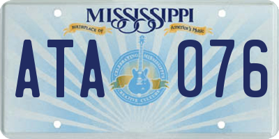 MS license plate ATA076