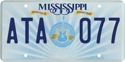 MS license plate ATA077