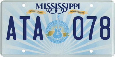 MS license plate ATA078
