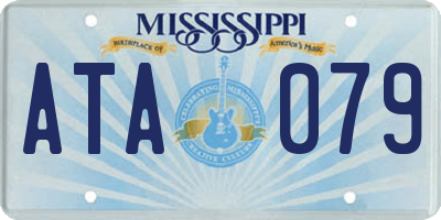MS license plate ATA079