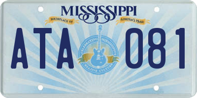 MS license plate ATA081