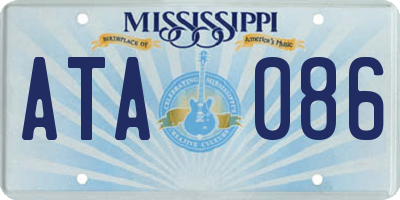 MS license plate ATA086