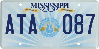 MS license plate ATA087
