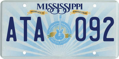 MS license plate ATA092
