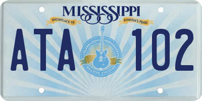 MS license plate ATA102