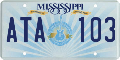 MS license plate ATA103