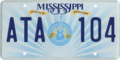 MS license plate ATA104