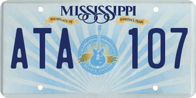 MS license plate ATA107