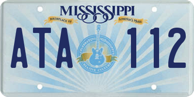 MS license plate ATA112