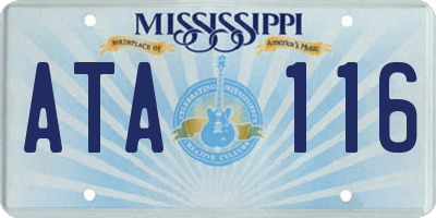 MS license plate ATA116
