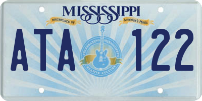 MS license plate ATA122