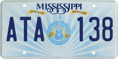 MS license plate ATA138