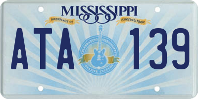 MS license plate ATA139