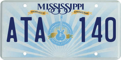 MS license plate ATA140