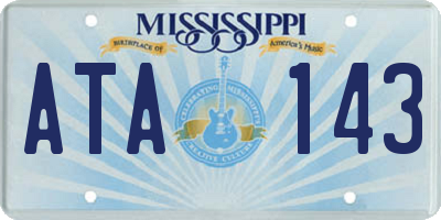 MS license plate ATA143