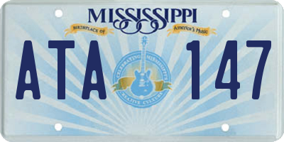 MS license plate ATA147