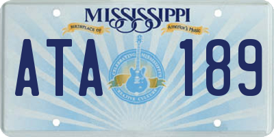 MS license plate ATA189