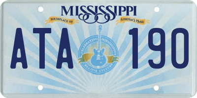 MS license plate ATA190