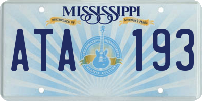 MS license plate ATA193