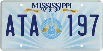 MS license plate ATA197