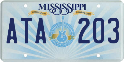 MS license plate ATA203