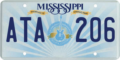 MS license plate ATA206