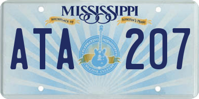 MS license plate ATA207