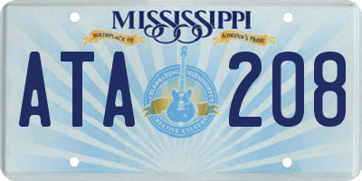 MS license plate ATA208
