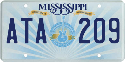 MS license plate ATA209