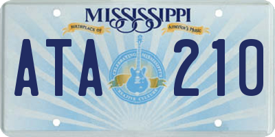 MS license plate ATA210