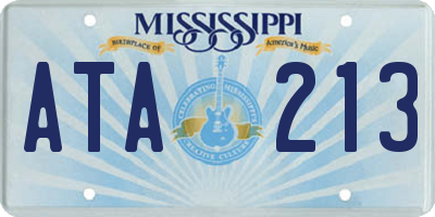 MS license plate ATA213