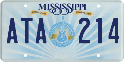 MS license plate ATA214