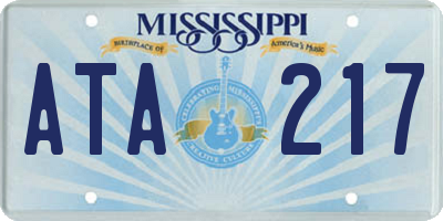 MS license plate ATA217