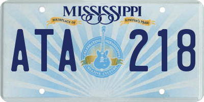 MS license plate ATA218