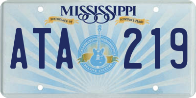 MS license plate ATA219