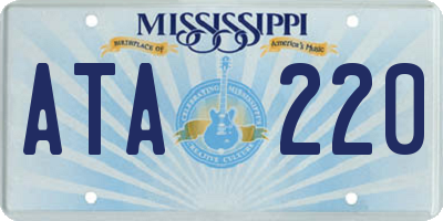 MS license plate ATA220
