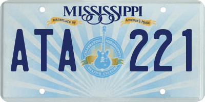 MS license plate ATA221